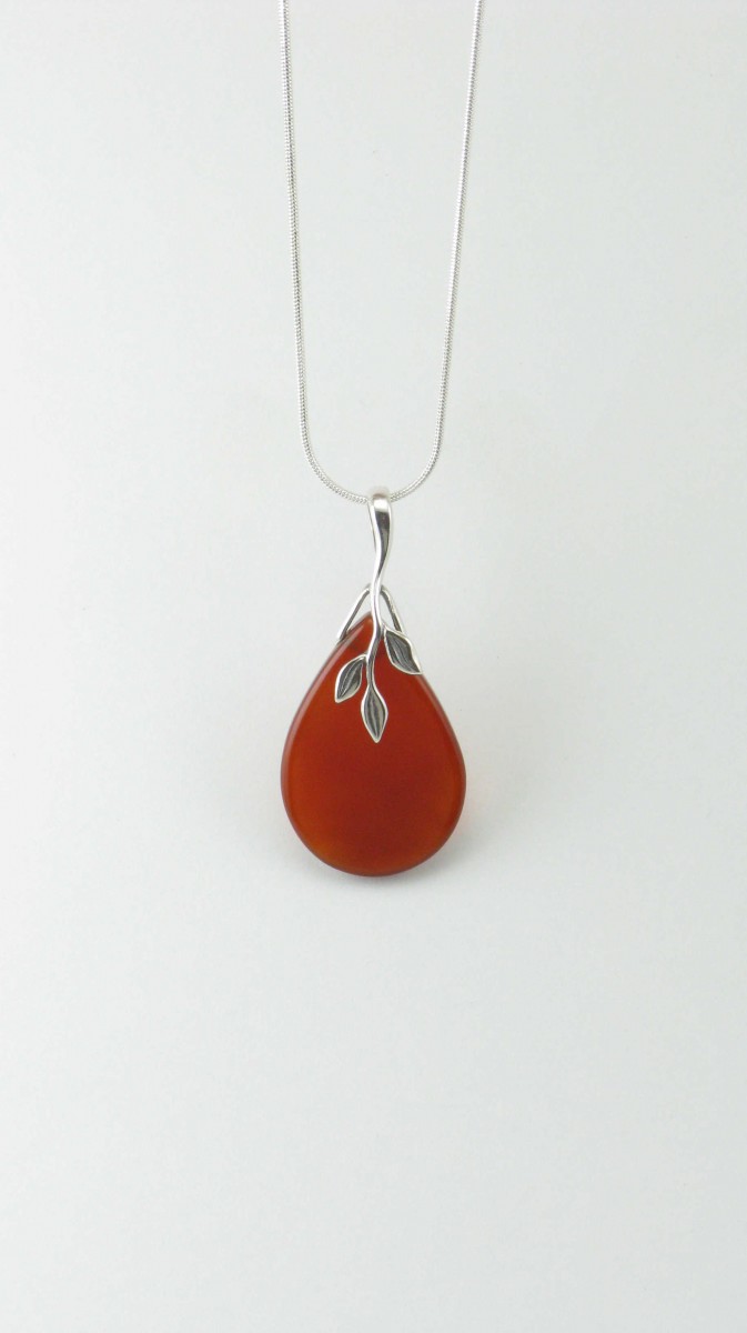 Nectar_Yoga_Jewelry_Necklace_Carnelian_Pendant_Silver_Red