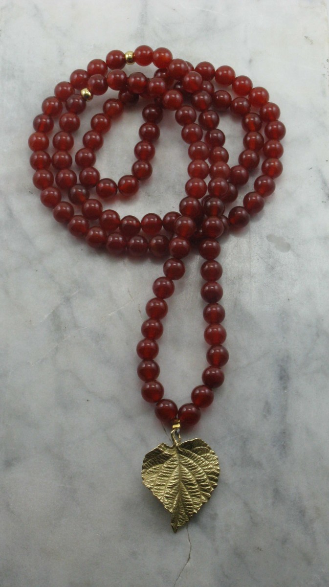 Golden_Leaf_Mala_Necklace_108_Carnelian_Mala_Beads_Buddhist_Prayer_Beads