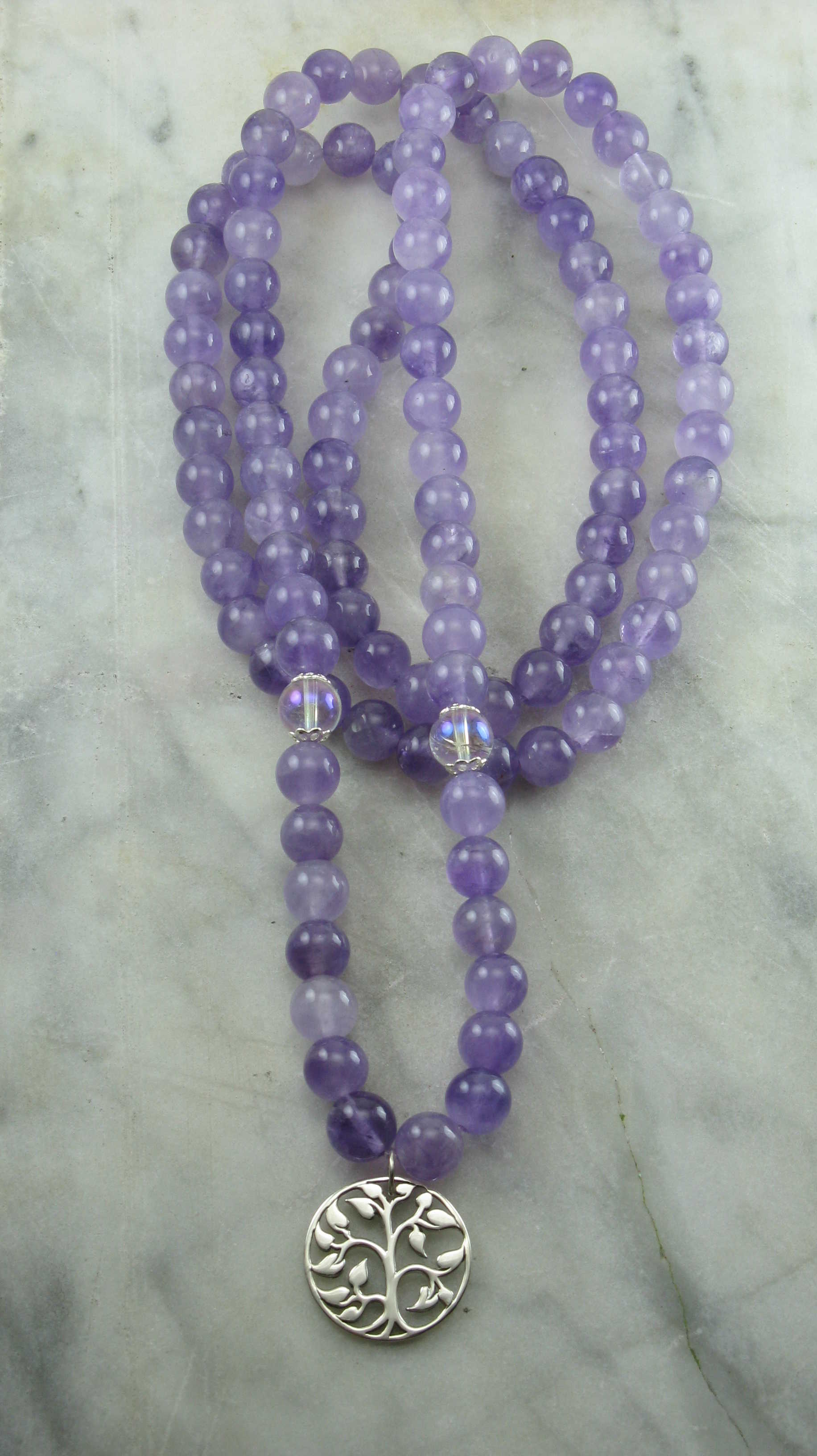 amethyst buddhist prayer beads