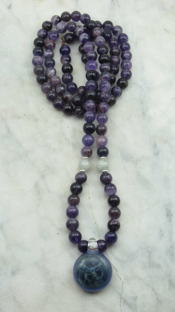 Spirit Mala | 108 amethyst mala beads, Buddhist prayer beads