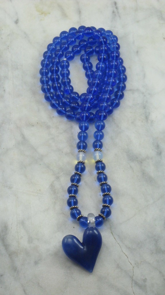 Blue Valentine Mala 108 Blue Quartz Mala Beads Buddhist Beads