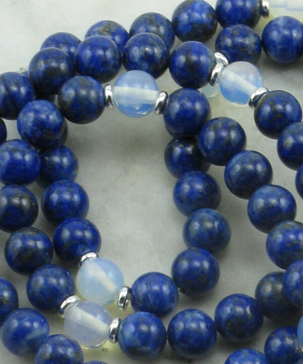 Shakti Mala Necklace | 108 mala beads lapis lazuli and moonstone