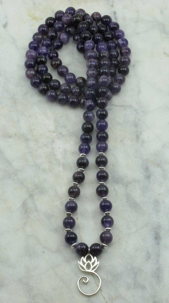 Wellness Mala Necklace | 108 amethyst mala beads Buddhist prayer beads