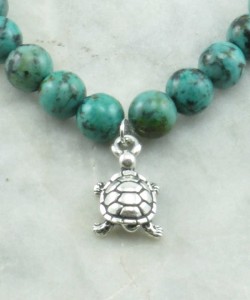 Creation Mala Bead Bracelet | 21 turquoise mala beads, yoga bracelet