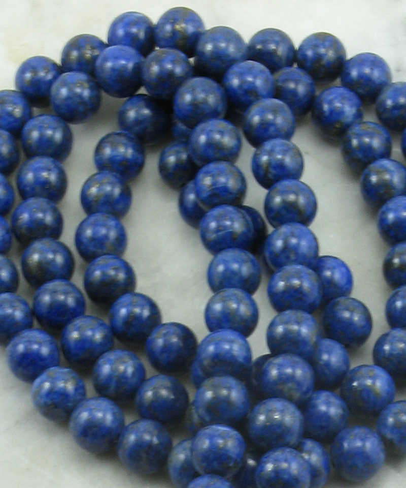 thumbnail image 2 of Natural Blue Lapis Lazuli 108 Bead Tibetan Buddhist Prayer Mala Necklace - 6/8/10mm 2 of 6