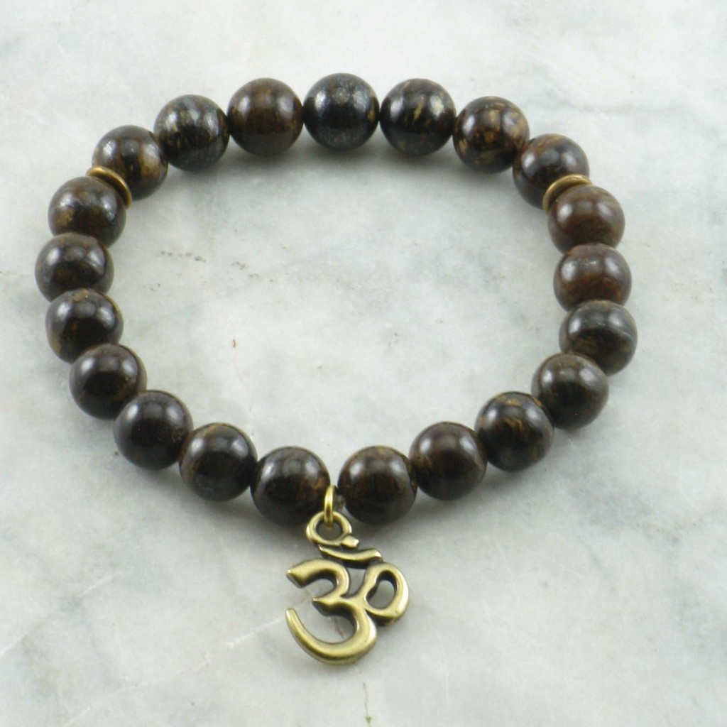 Path Mala Bead Bracelet | 21 bronzite mala beads, yoga bracelet