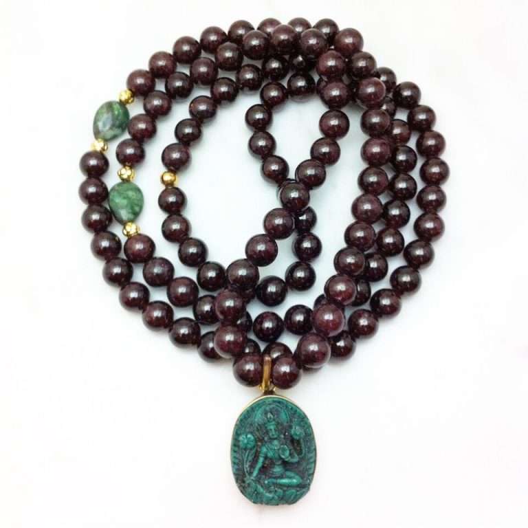 Green Tara Mala 108 and emerald mala beads, prayer beads