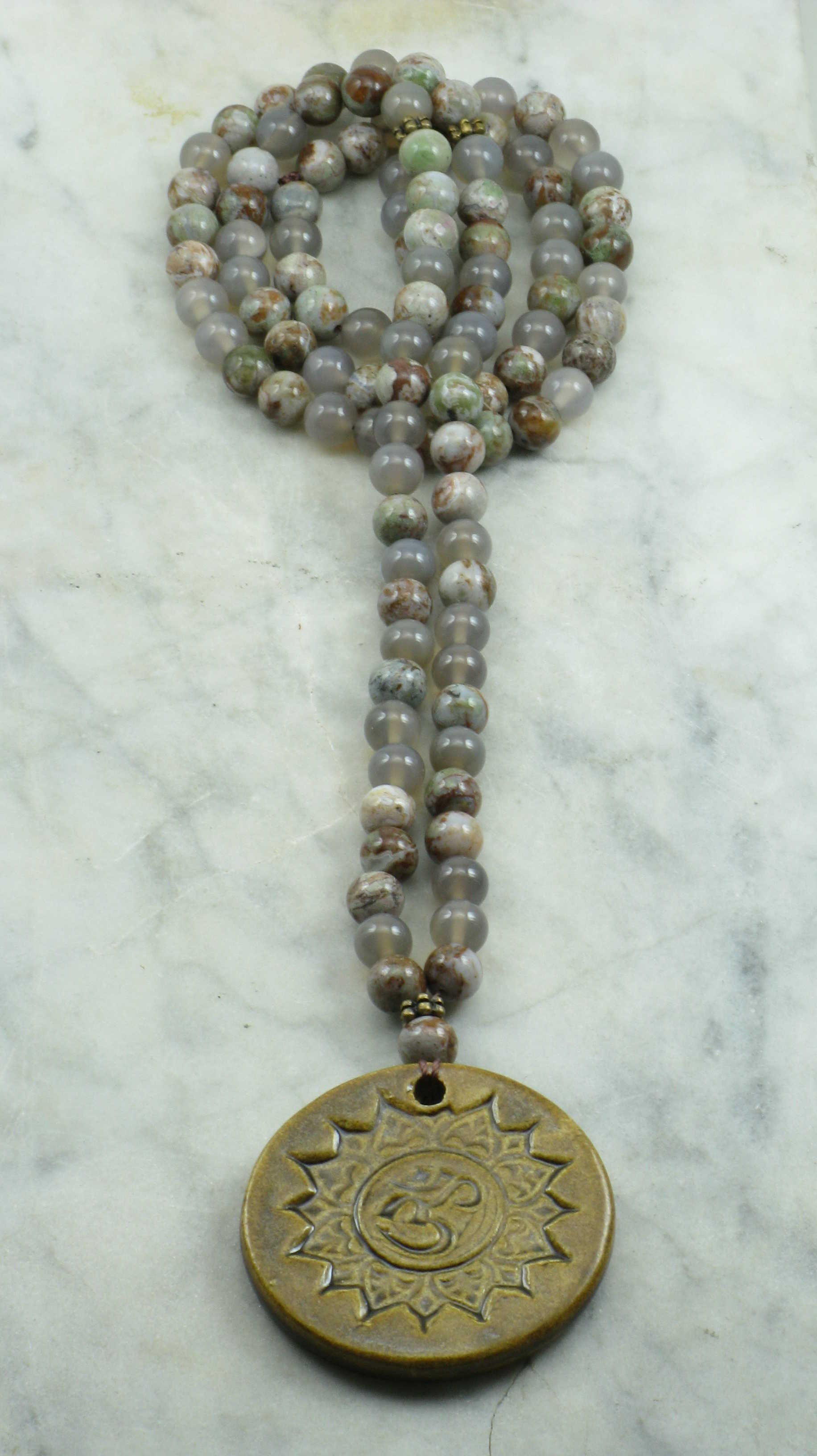 Natural Rosewood Buddha Prayer Beads Necklace | Buddhist