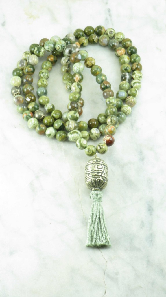 Naga Mala Beads 108 Rainforest Jasper mala beads