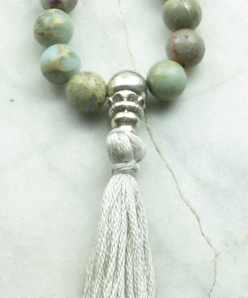 Green /& Rainbow All Seven 7 Chakras 108 Mala Kundalini Necklace Gift Serpentine Kundalini Chakra Mala Beads Necklace with Cotton Tassel