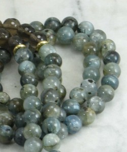 Friendship Mala Beads | 108 kyanite and smoky quartz mala beads