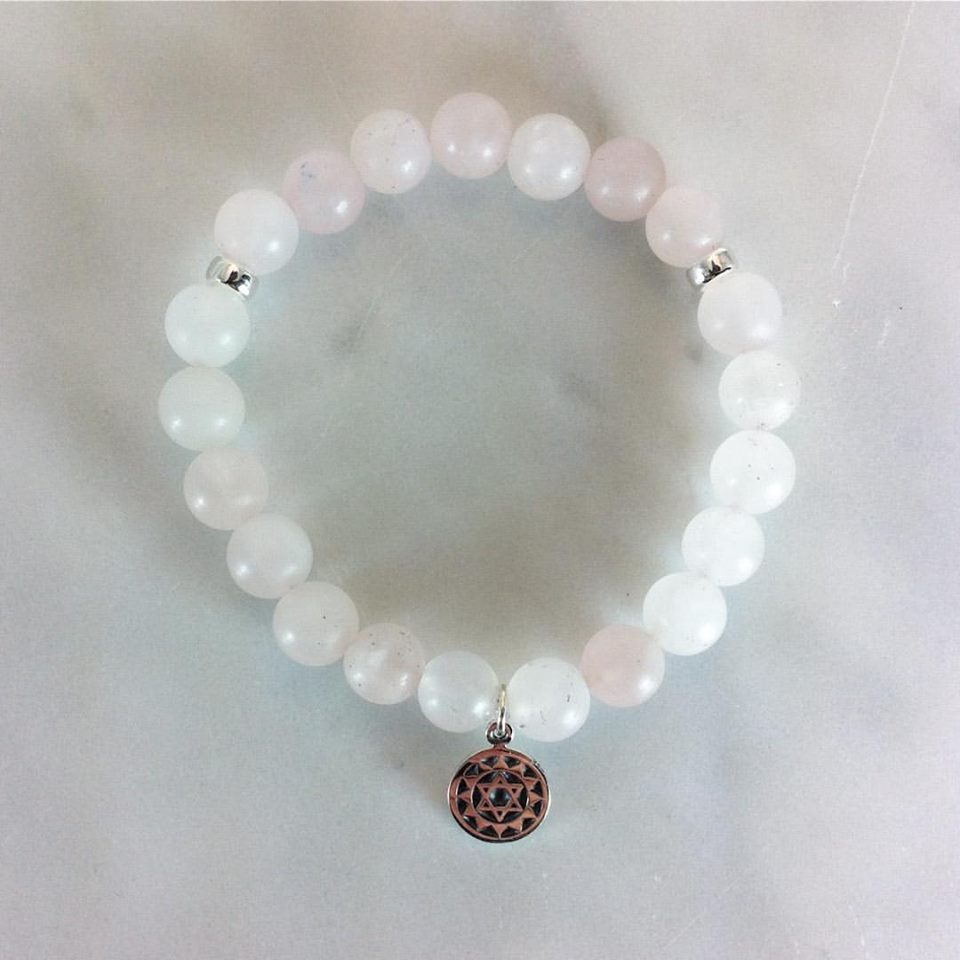 Chakra Bracelets - Heart - Rose Quartz Mala Bracelet Salt Spring Malas