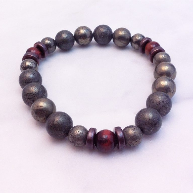 Mala Bracelets Pratapa 21 pyrite mala beads for men, Buddhsit Bracelet