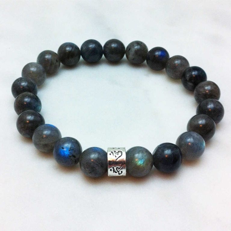 Mantra Mala Bracelet | Labradorite Mala Beads for Higher Conciousness