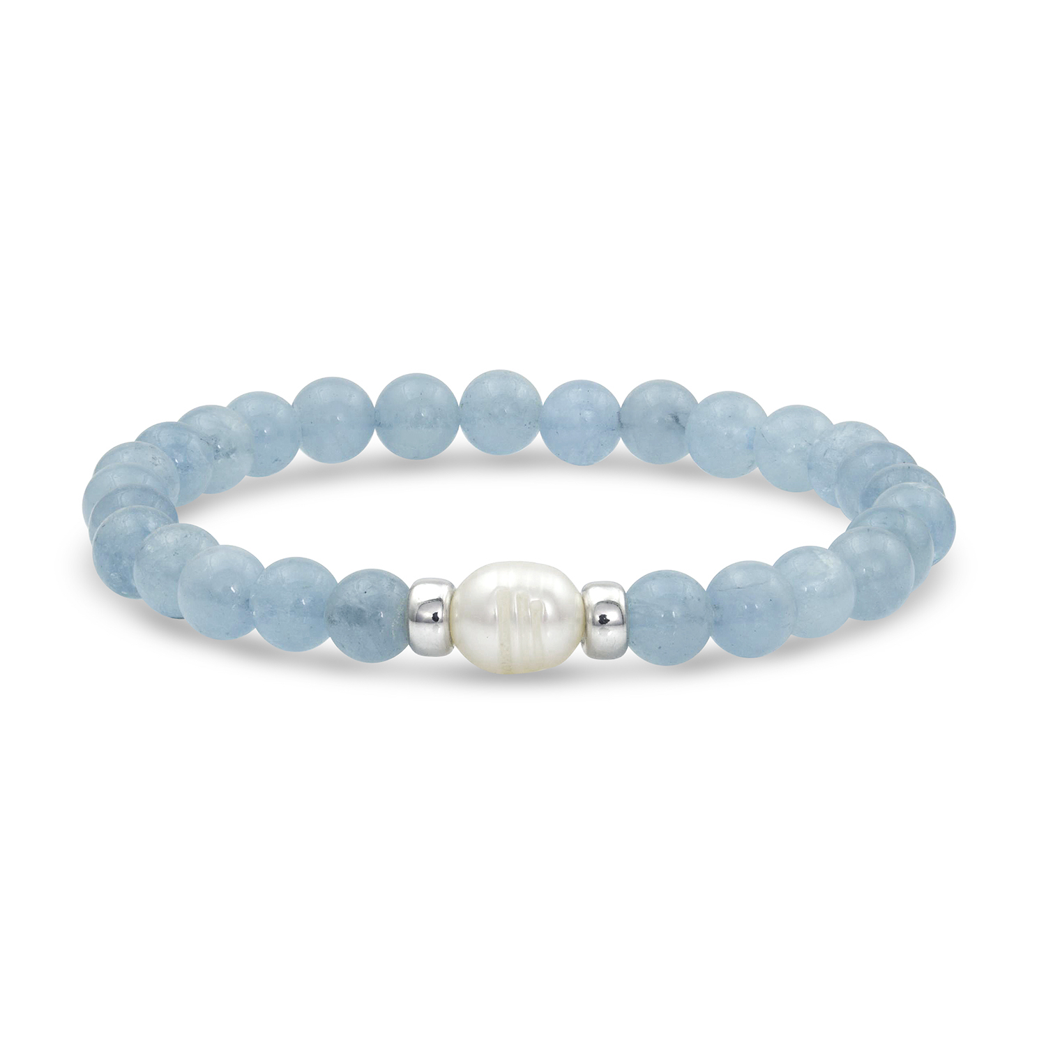 Something Blue Mala Bracelet | Bridal Aquamarine AAA grade for Calming